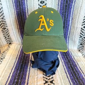 Oakland Athletics A's Adj Baseball Cap Hat Adult Green/Yellow Team MLB